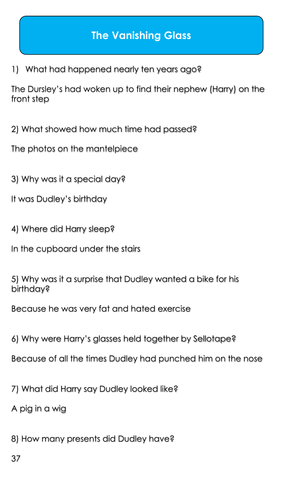 harry potter and the philosopher s stone reading comprehension chapters 1 and 2 teaching resources