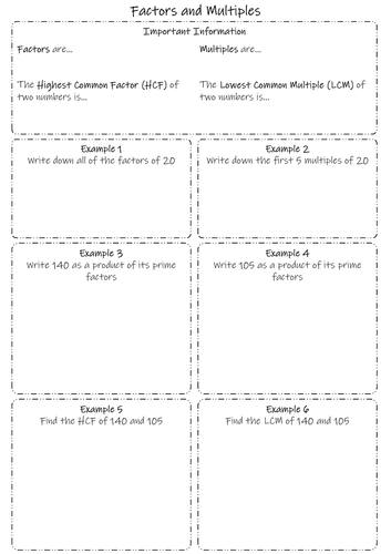 Maths - Number - Knowledge Organiser - Worked example - Structured ...