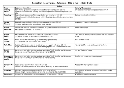 Reception weekly plan / Owl Babies | Teaching Resources