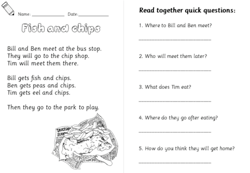 receptionyear 1 differentiated reading comprehension worksheets rwi