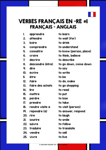 french-re-verbs-list-1-teaching-resources