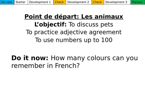 Point de départ: Les animaux Dynamo 1 Module 4