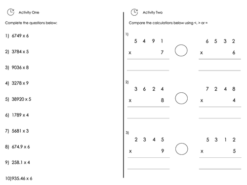 Written Multiplication (1-digit) Double Lesson