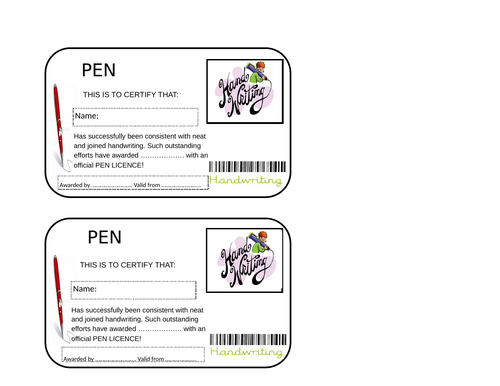 pen-licence-template-editable-and-pdf-teaching-resources