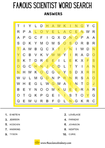 Famous scientists wordsearch | Teaching Resources