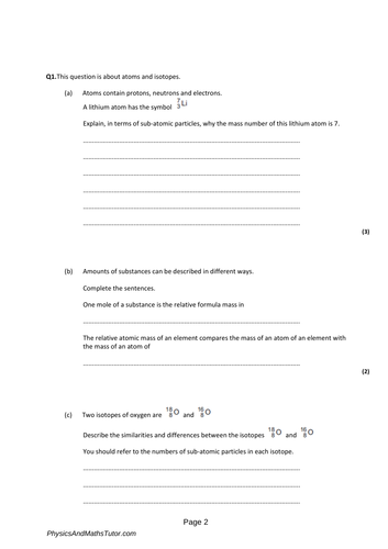 GCSE CCEA Chemistry Quantitative Chemistry Complete Revision Summary ...