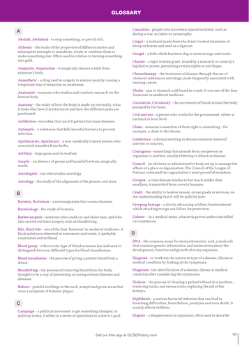 Glossary - Edexcel GCSE Medicine in Britain, c1250–present and the ...