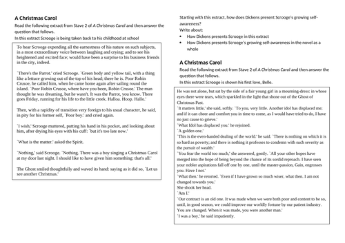 A Christmas Carol GCSE Questions  Teaching Resources