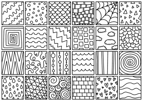 Pattern Squares Colouring Page | Teaching Resources