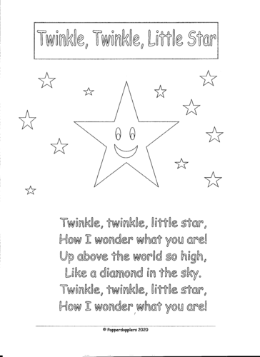 Nursery Rhyme Twinkle Twinkle Little Star | Teaching Resources