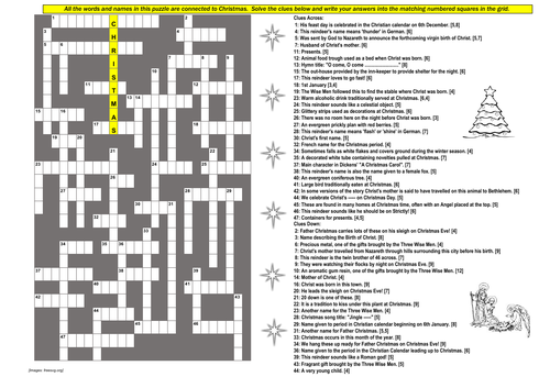 CHRISTMAS CROSSWORD Teaching Resources