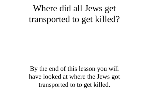 The Holocaust - a series of lessons