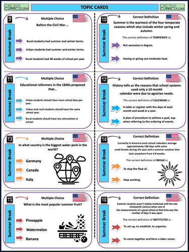 summer break teaching resources