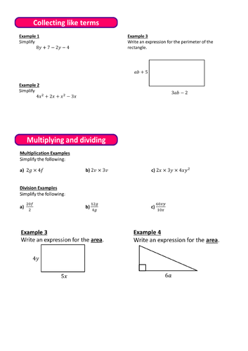 Simplifying algebraic resources | Teaching Resources