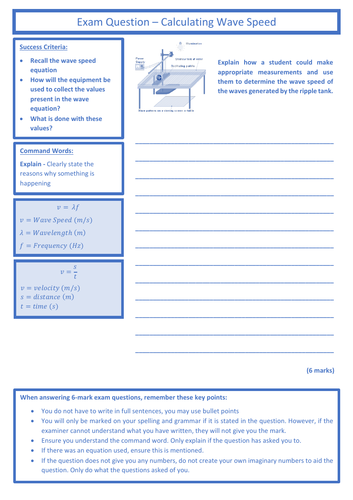 Calculating Wave Speed - Practical Pack