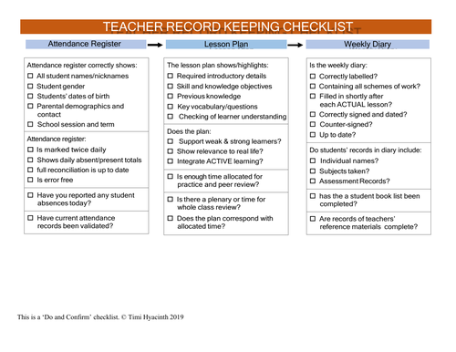 keeping records of assessment