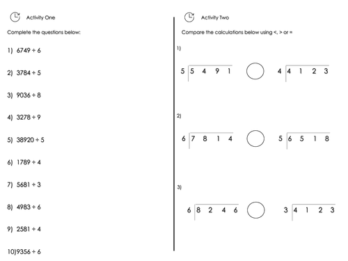 Written Division (1-digit) Double Lesson