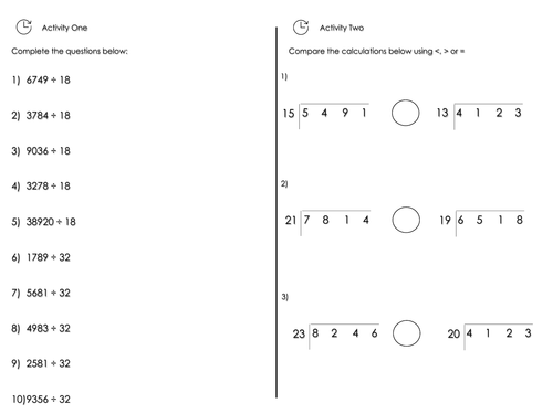 Written Division (2-digit) Double Lesson