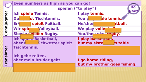 Y7 German Lesson 33 - Sports and Opinions