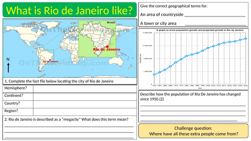 KS4 Changing Urban Environments Rio De Janeiro condensed case study ...