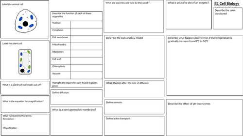 WJEC Double Science Revision Broadsheets (Year 10)