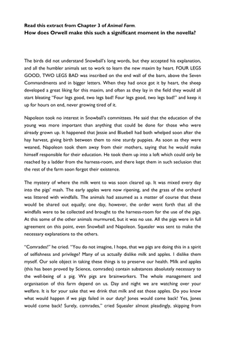 Animal Farm: Chapter 3