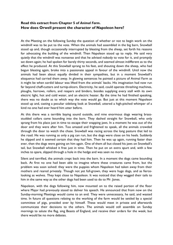Animal Farm: Chapter 5