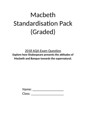 AQA 2018 Macbeth Standardisation (attitudes towards the supernatural)