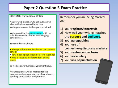 Edexcel English Language Paper 2 Mock | Teaching Resources