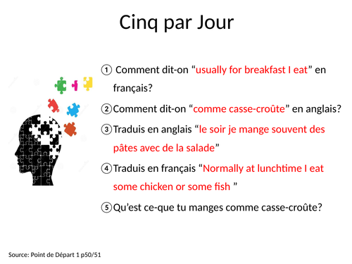 GCSE Studio French Mod 3 Retrieval Tasks