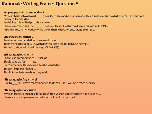 BTEC Tech Award Level 1/2 HSC Rationale Planner | Teaching Resources