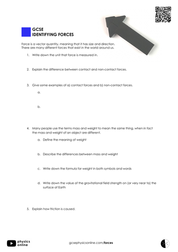 Identifying Forces - Worksheet | Teaching Resources