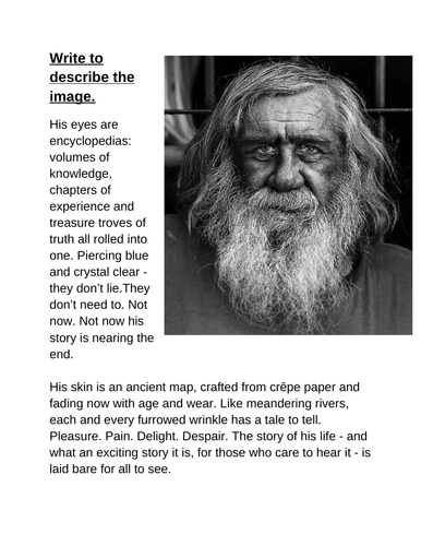 Creative writing description of an old woman image