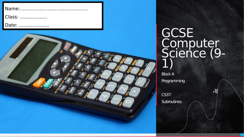 CS37: Subroutines (Workbook)