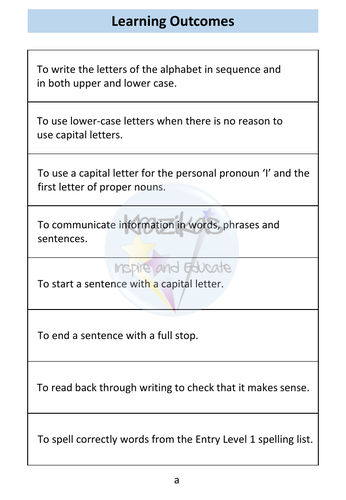English Functional Skills Entry Level 1 Writing Workbook | Teaching ...