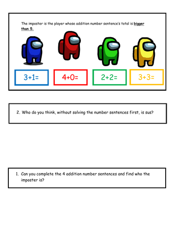 SUS Math - Among Us Math Review (Middle School)