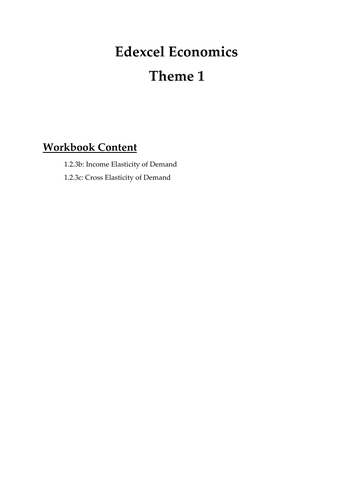 Edexcel Economics Theme 1: 1.2.3b. Income and Cross Elasticity of Demand