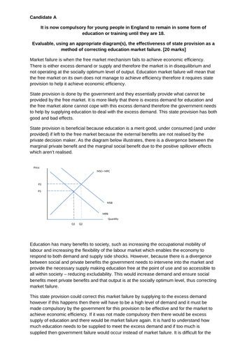 economics essay plans a level