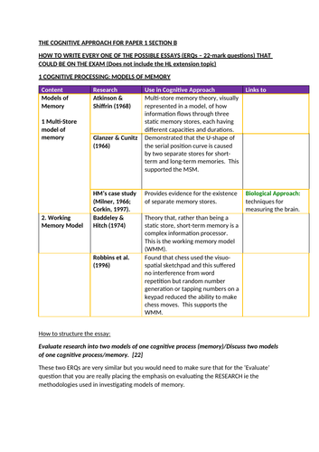 ib psychology essay plans