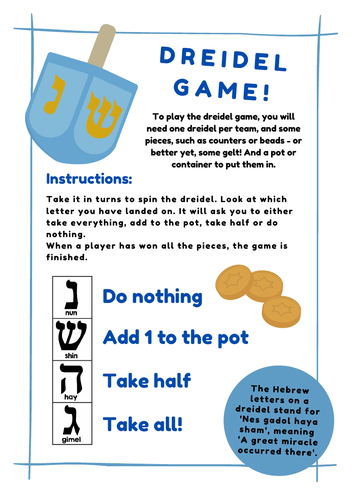 Dreidel Game | Teaching Resources