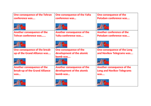 Super Power Relations Consequence Revision Cards for Low and Middle PA and exam question practice
