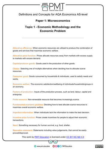 aqa a level economics model essays