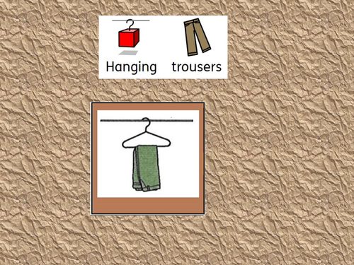 Folding and hanging clothes - Visual step by step 7 worksheets and 7 ...