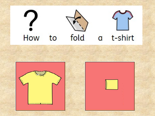 Folding and hanging clothes - Visual step by step 7 worksheets and 7 ...