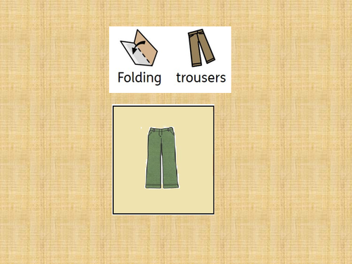 Folding and hanging clothes - Visual step by step 7 worksheets and 7 ...