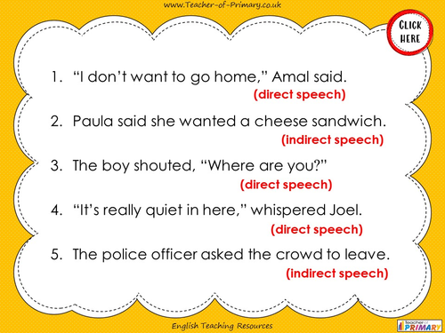 examples of direct speech year 3