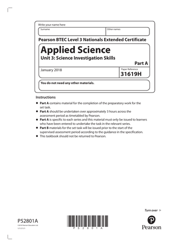 btec applied science level 3 unit 4 assignment a