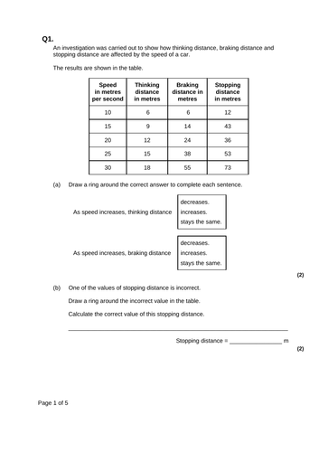 AQA GCSE Physics (9-1) P10.3 Forces and Braking FULL LESSON | Teaching ...