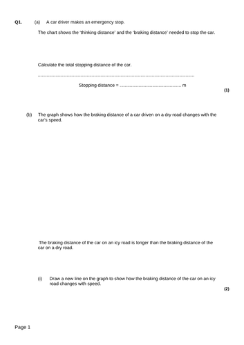 AQA GCSE Physics (9-1) P10.3 Forces and Braking FULL LESSON | Teaching ...