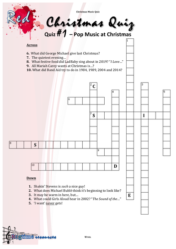 CHRISTMAS MUSIC QUIZ [FIND THE SONGS] | Teaching Resources